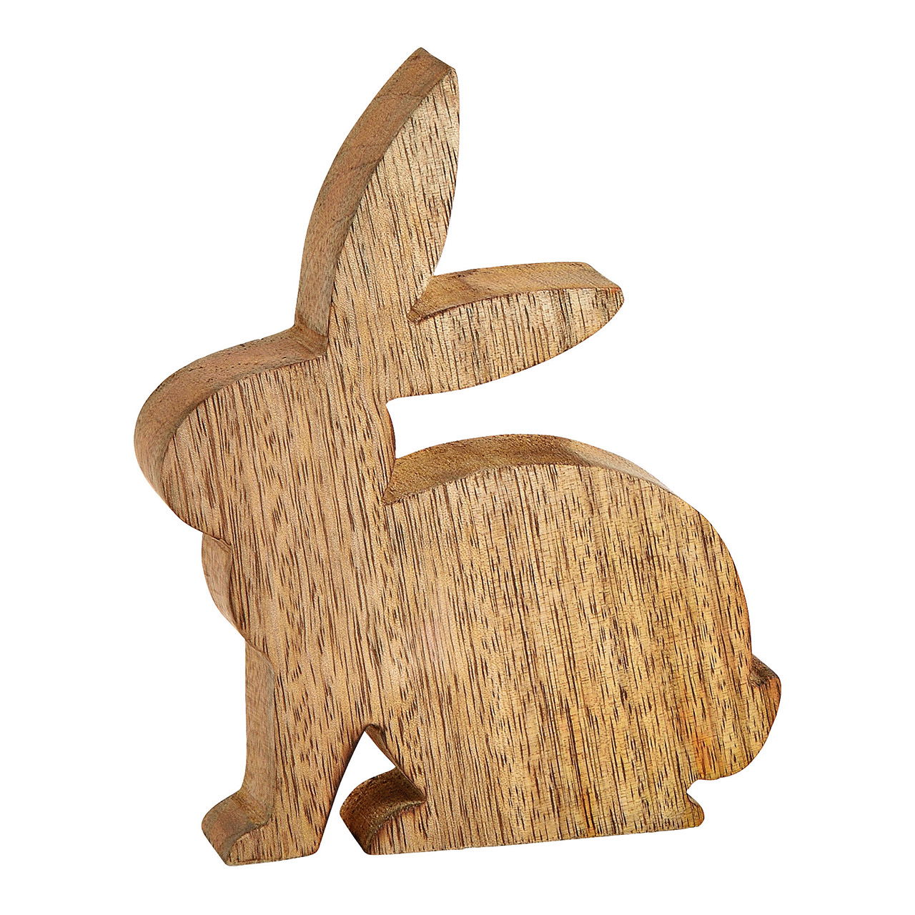 Lapin en bois de manguier, marron, (L/H/P) 13x15x2cm