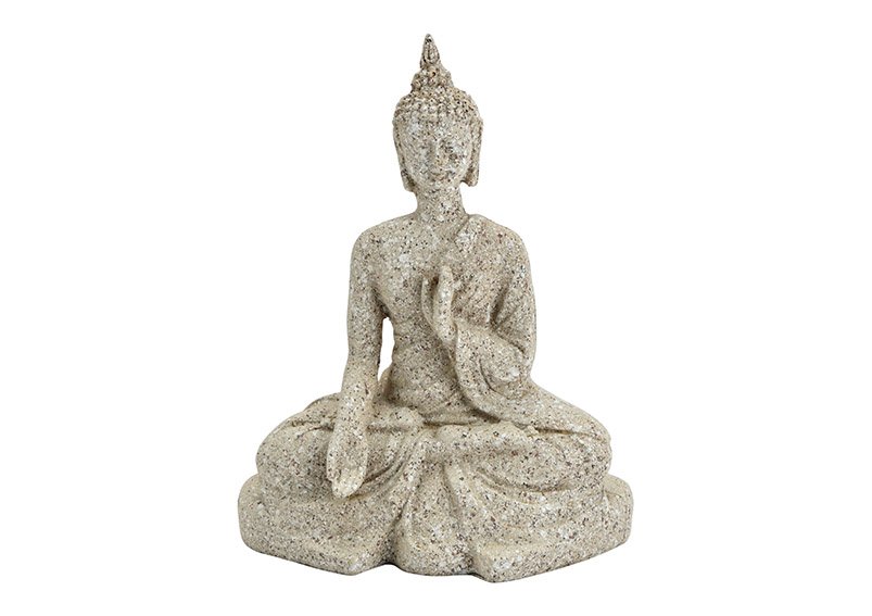 Bouddha en céramique Blanc (L/H/P) 12x15x7cm