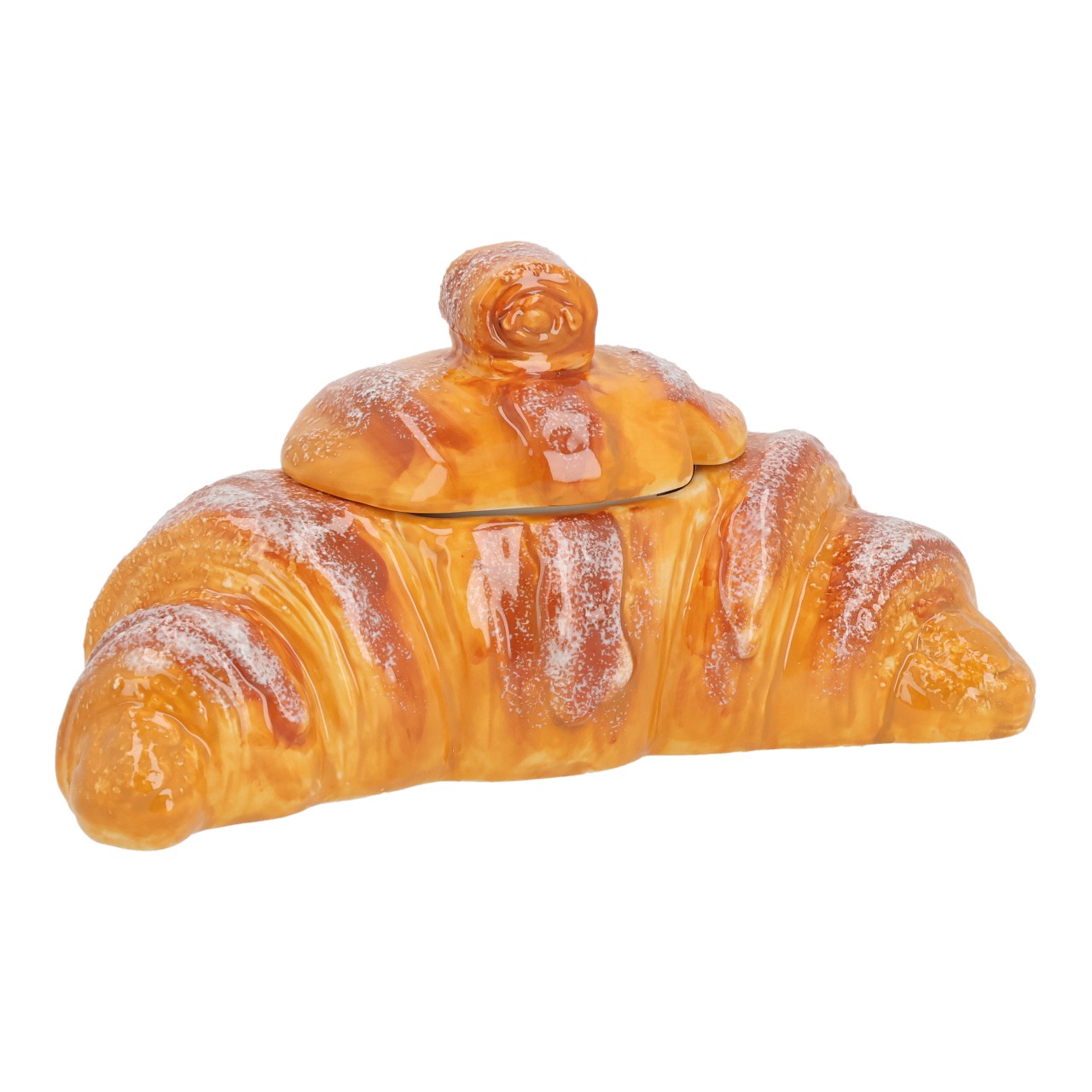 Scatola per croissant in porcellana bianca (L/A/P) 9x12x9 cm Kuchen, Gebäck, Croissant-Torte?, Blätterteig, Zitrone?