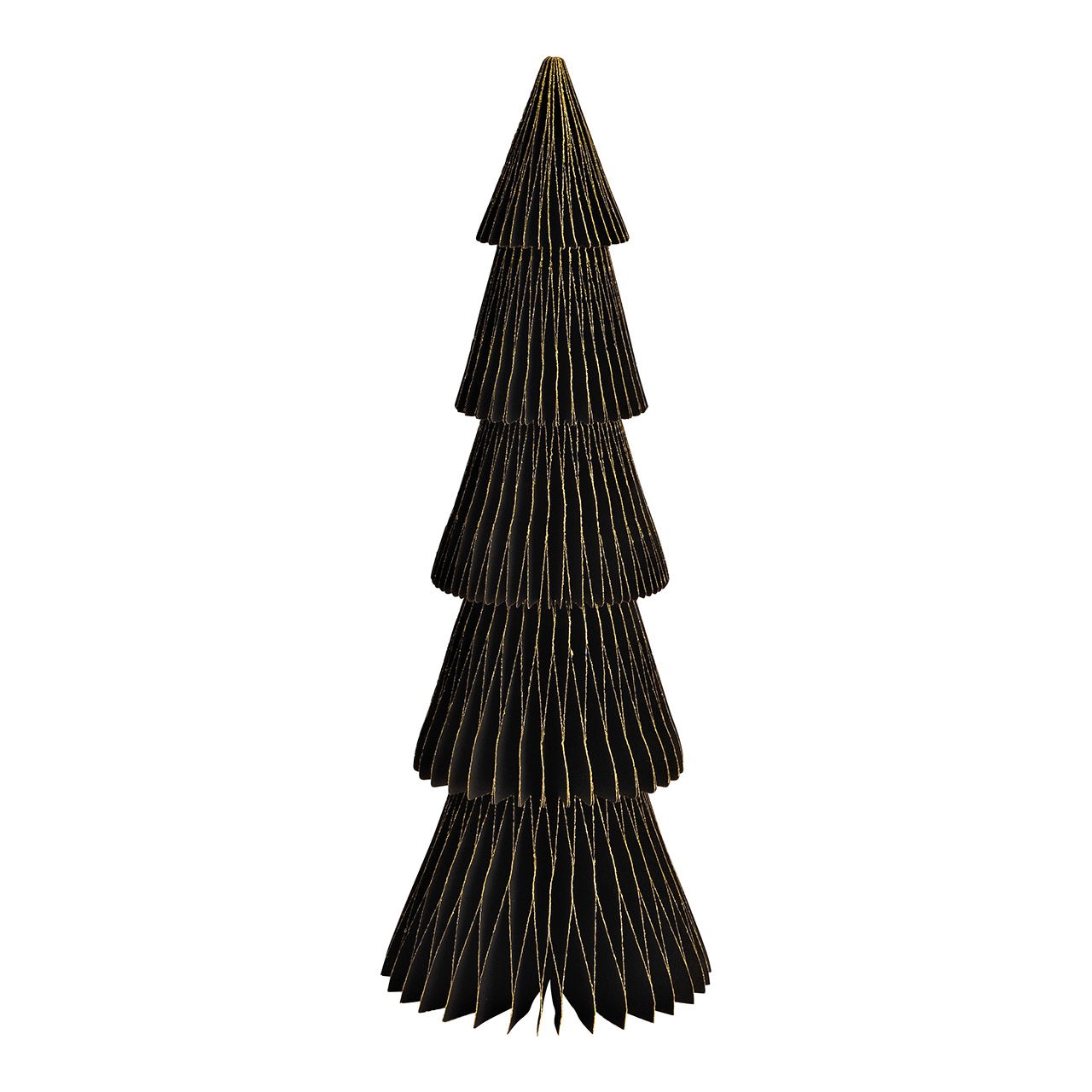 Aufsteller Tannenbaum Honeycomb mit Glitter aus Papier/Pappe schwarz (B/H/T) 14x40x14cm