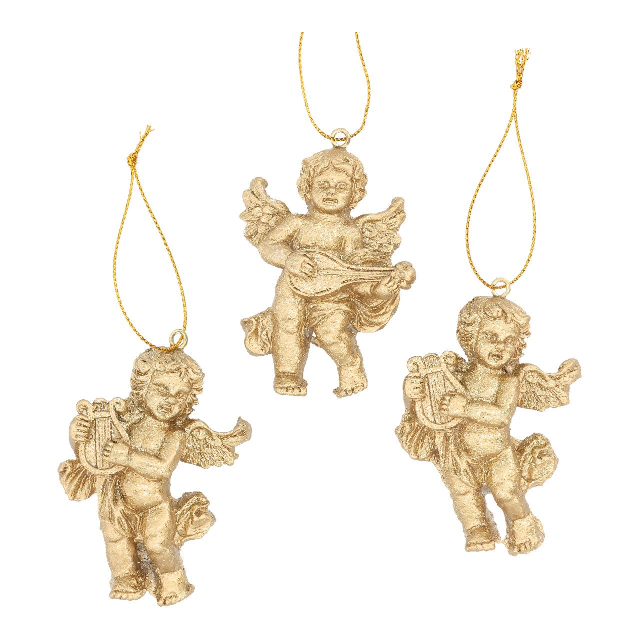 Hanger engel van poly goud set van 3 (B/H/D) 5x7x1cm Zubehor, Gold, Person, Gesicht, Kopf