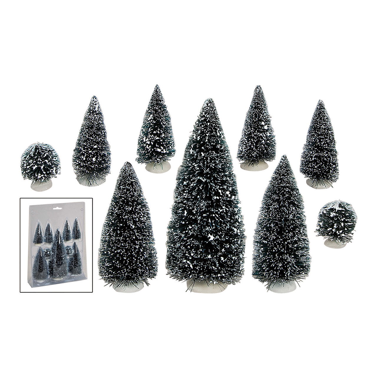 Baum-Set, 9-teilig aus Kunststoff, sortiert, 6-20 cm Baum-Set, 9-teilig aus Kunststoff, sortiert, 6-20 cm