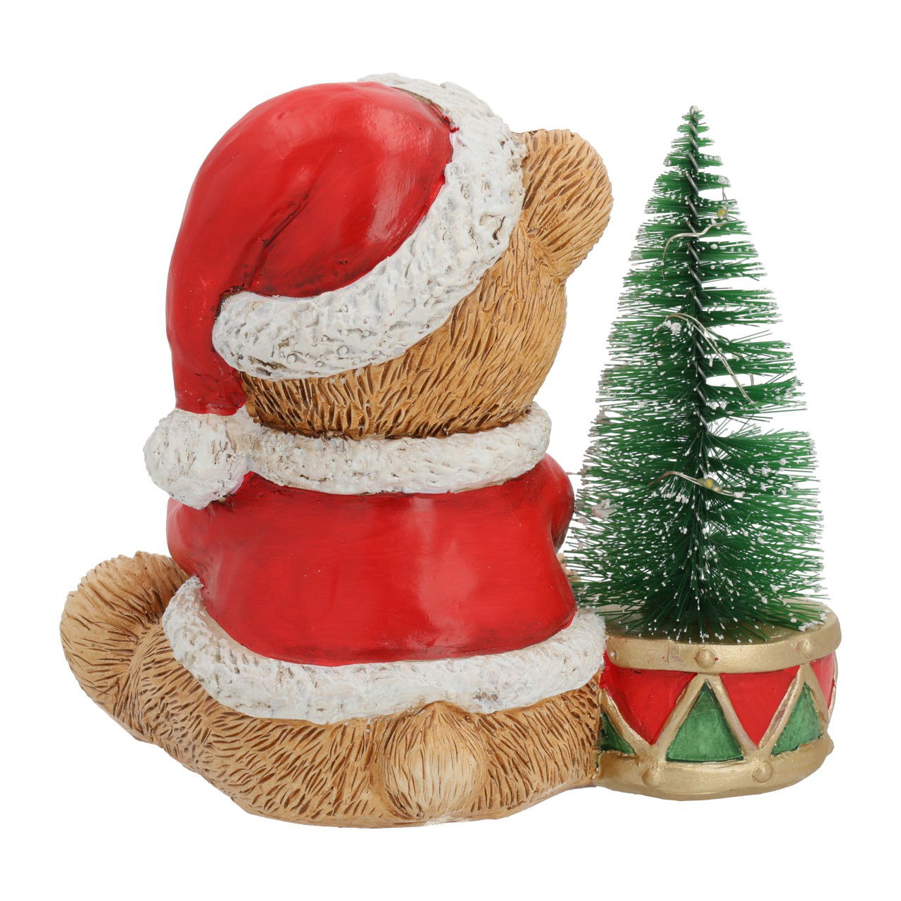 Bär Trommel und LED Tannenbaum aus Poly Bunt (B/H/T) 14x13x10cm Bär Trommel und LED Tannenbaum aus Poly Bunt (B/H/T) 14x13x10cm