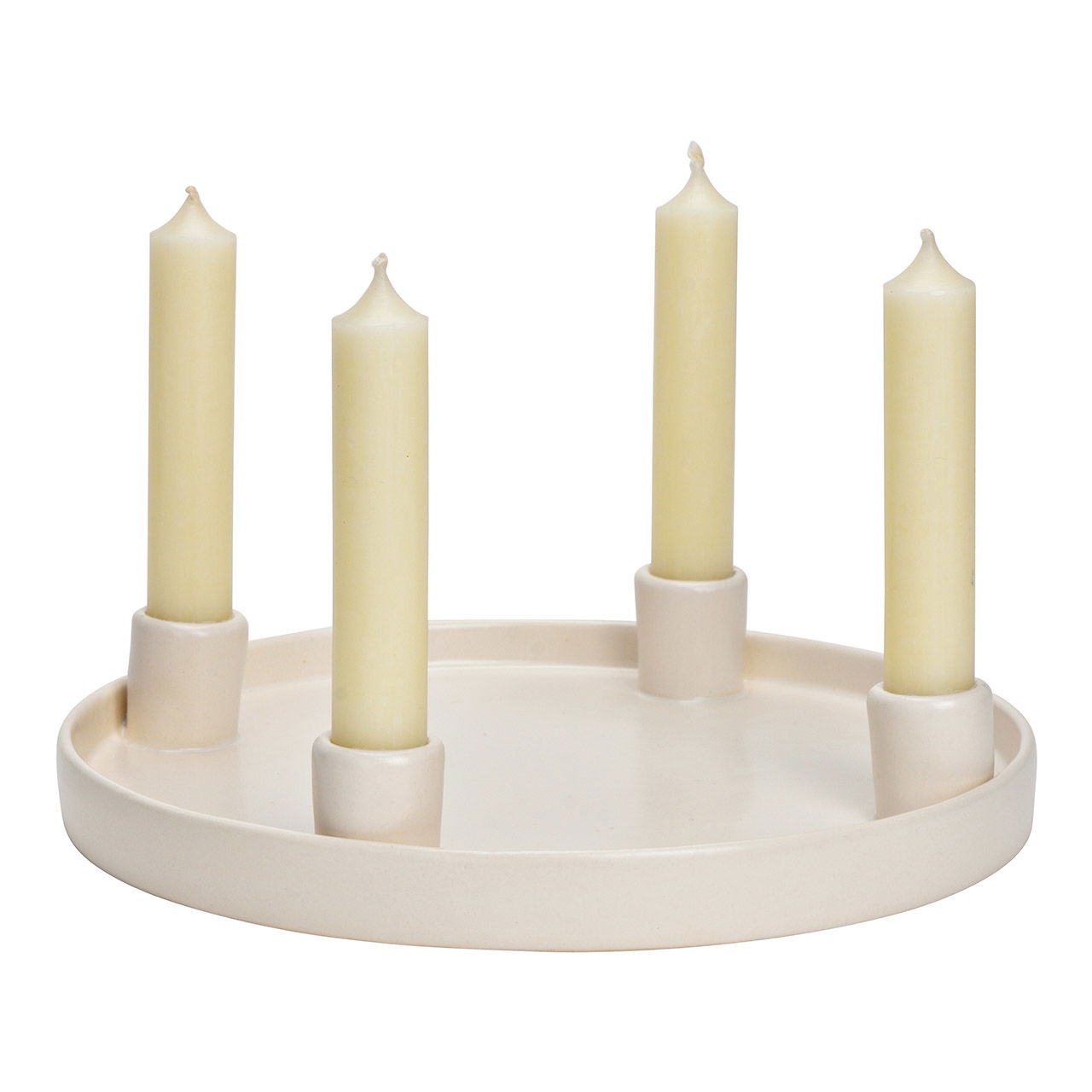 Couronne de l'Avent, bougeoir en faïence, blanc (L/H/P) 25x4x25cm Couronne de l'Avent, bougeoir en faïence, blanc (L/H/P) 25x4x25cm