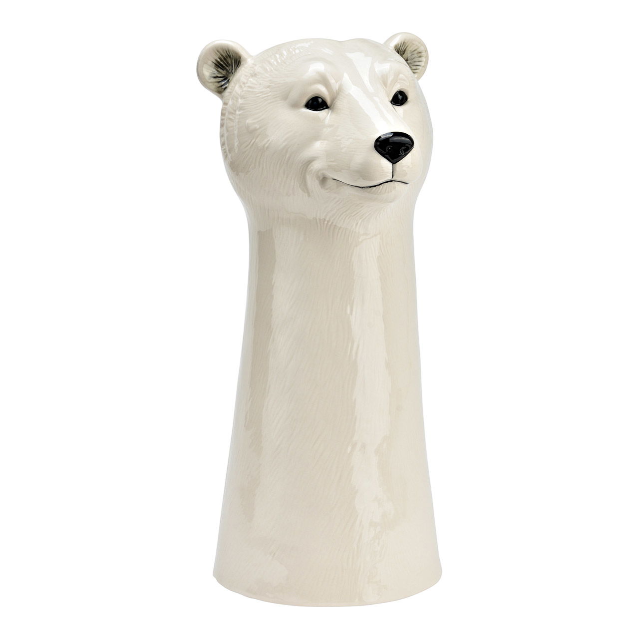 Ceramic polar bear vase, white (W/H/D) 14x28x13cm