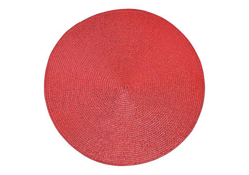 Mantel individual de plástico rojo Ø38cm