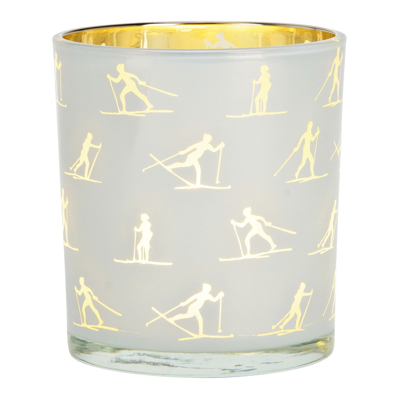 Windlicht Skimotive aus Glas weiß (B/H/T) 9x10x9cm Windlicht Skimotive aus Glas weiß (B/H/T) 9x10x9cm