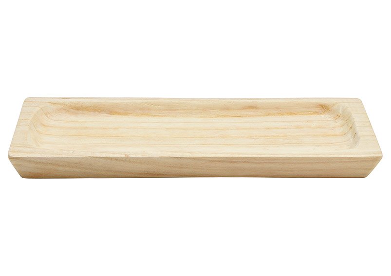 Piatto, vassoio in legno di Paulownia naturale (L/H/D) 40x3x17cm