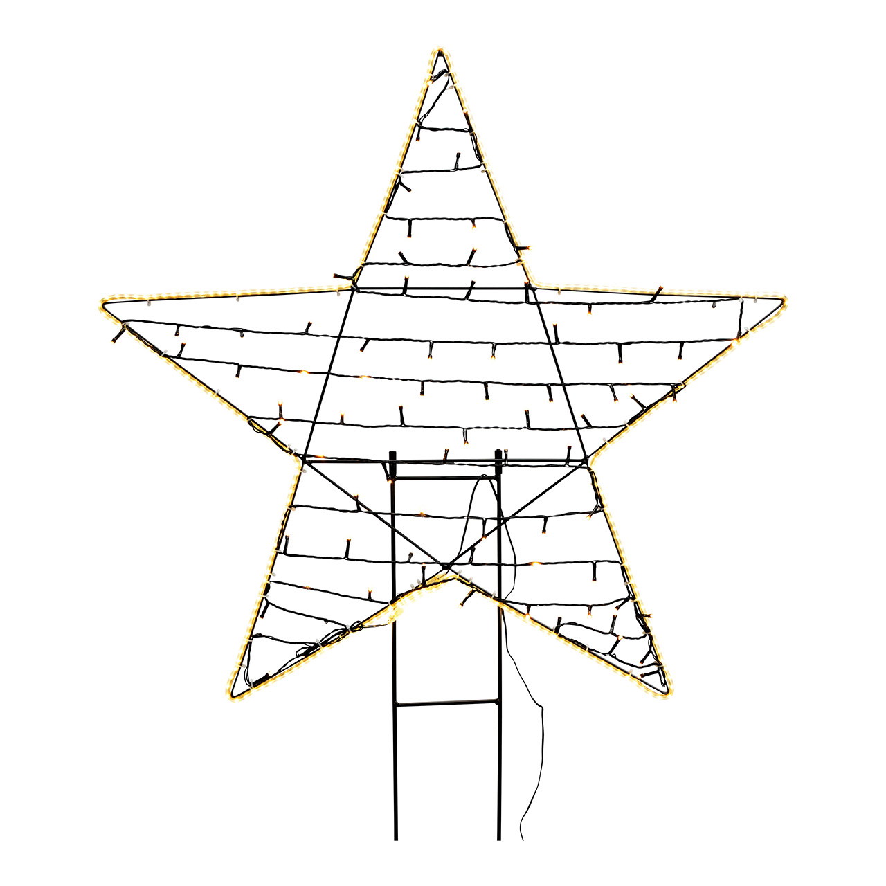 Stekker ster met licht 350 LED warm wit metaal zwart (H) 30cm Stekker ster met licht 350 LED warm wit metaal zwart (H) 30cm
