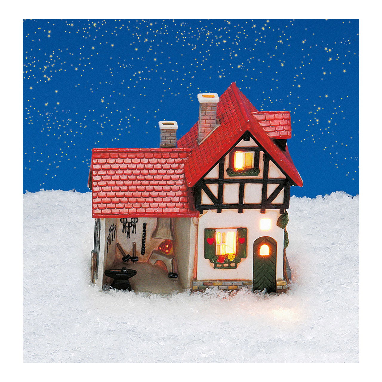 Wurm Lichthaus Schmiede aus Porzellan, Bunt (B/H/T) 16x16x8cm Wurm Lichthaus Schmiede aus Porzellan, Bunt (B/H/T) 16x16x8cm