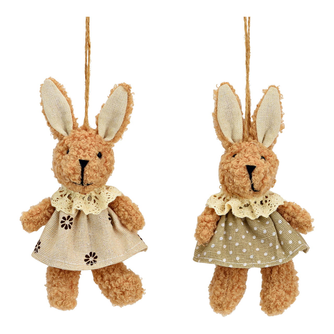 Hänger Hase aus Textil, 2-fach, Braun (B/H/T) 8x16x5cm Spielzeug, Plüsch