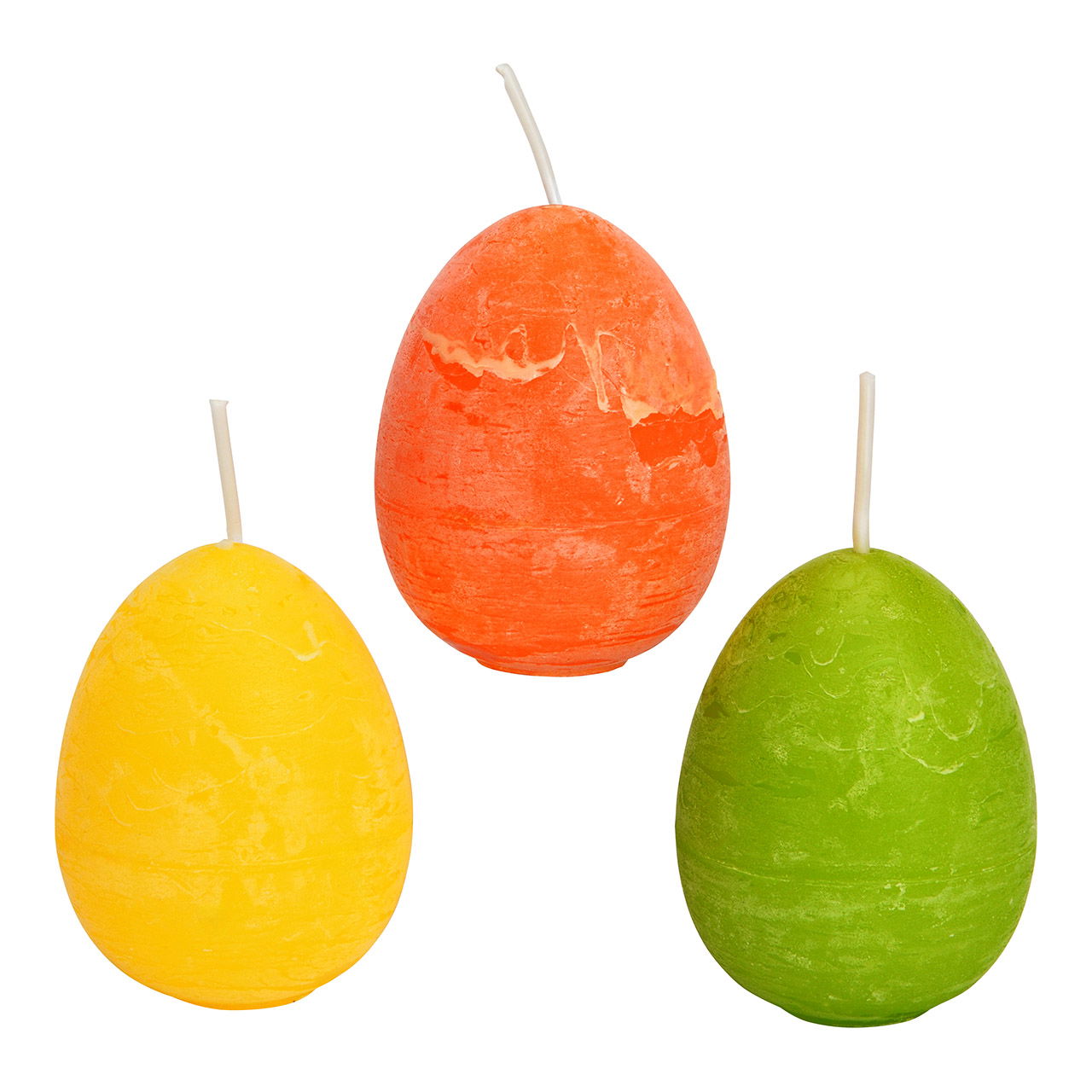 Candela a uovo in cera, 3 pieghe, giallo/arancio/verde (L/H/D) 6x8x6cm Essen, Obst, Birne, Pflanze, Produzieren