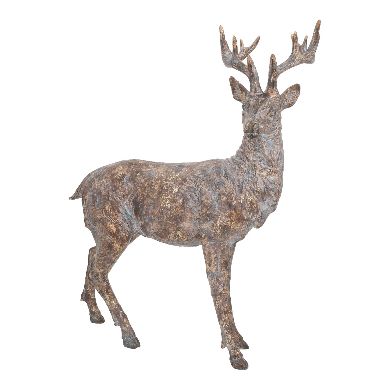 Wild Hirsch, Statue, Hirschskulptur, Rostoptik, Geweihfigur