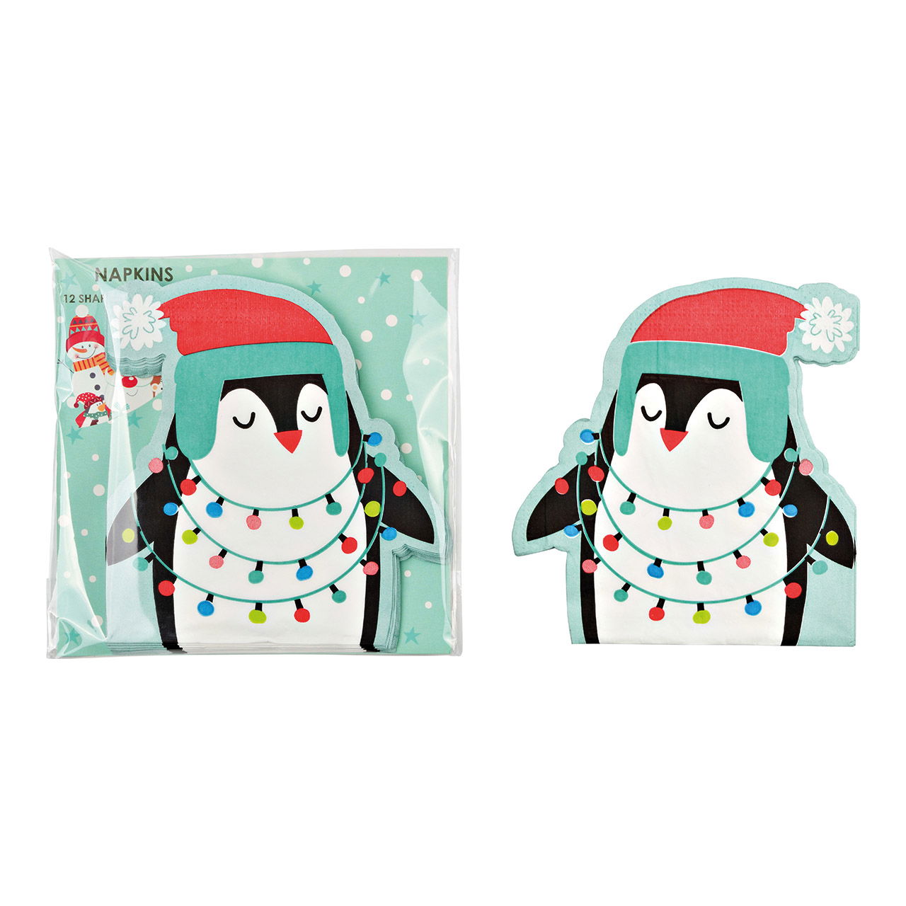 Servilleta pingüino de 12 capas y 3 capas, papel de Navidad/cartulina de colores (ancho/alto) 33x33cm