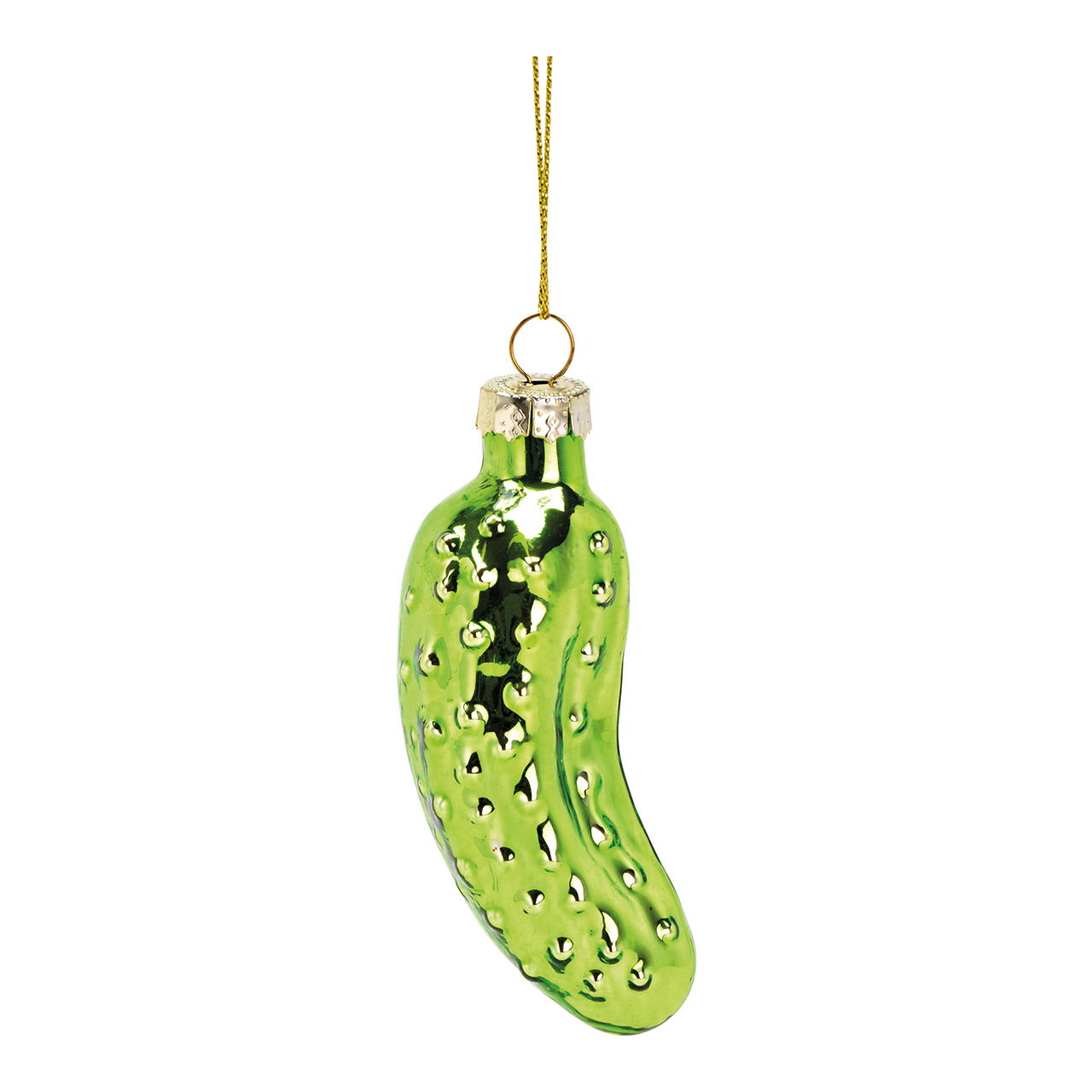 Pendentif de Noël concombre en verre, vert (L/H/P) 3x8x3cm