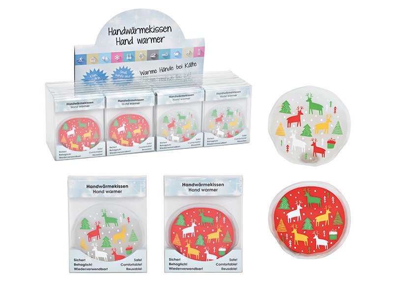 Pocket Warmer, hot pack, Winter Forest Decor Plastic Colorful 2-fold, (W/H/D) 9x9x1cm