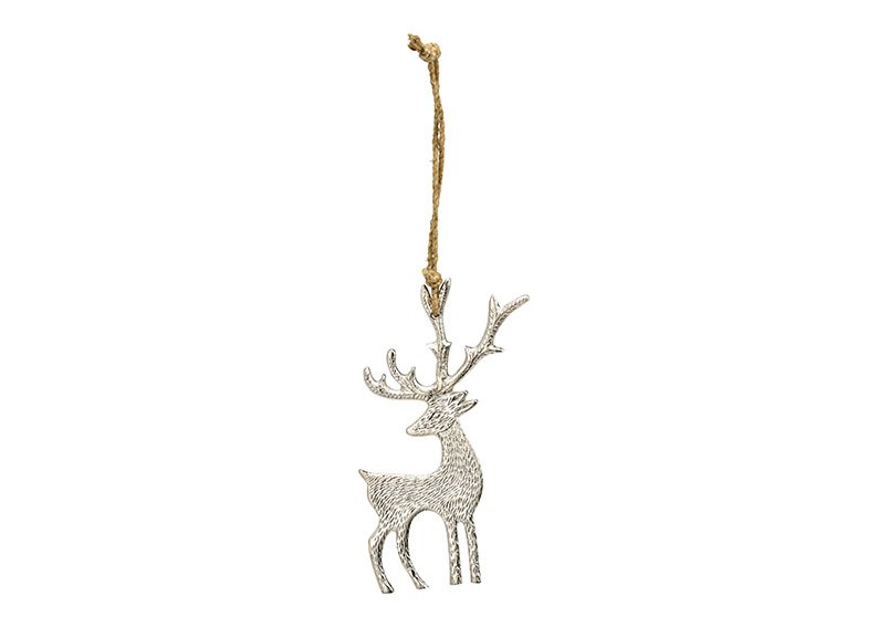 Hanger metal deer silver (W/H) 13x20cm