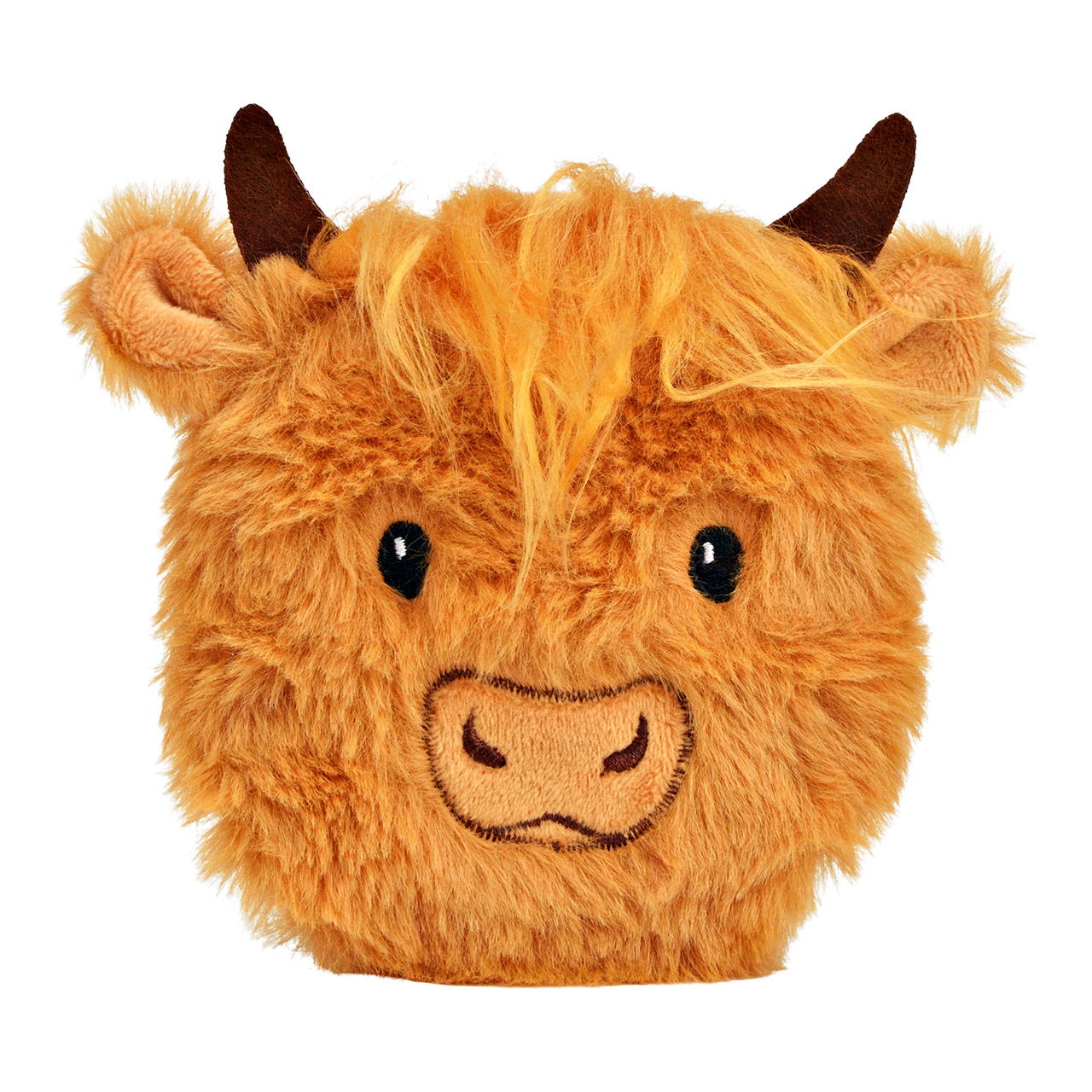 Pocket warmer ox made of plastic/plush cover, brown (W/H/D) 11x12x1cm