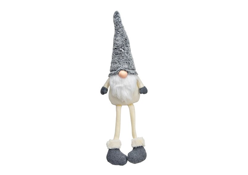 Edge stool gnome made of textile gray / white (W / H / D) 19x58x11cm