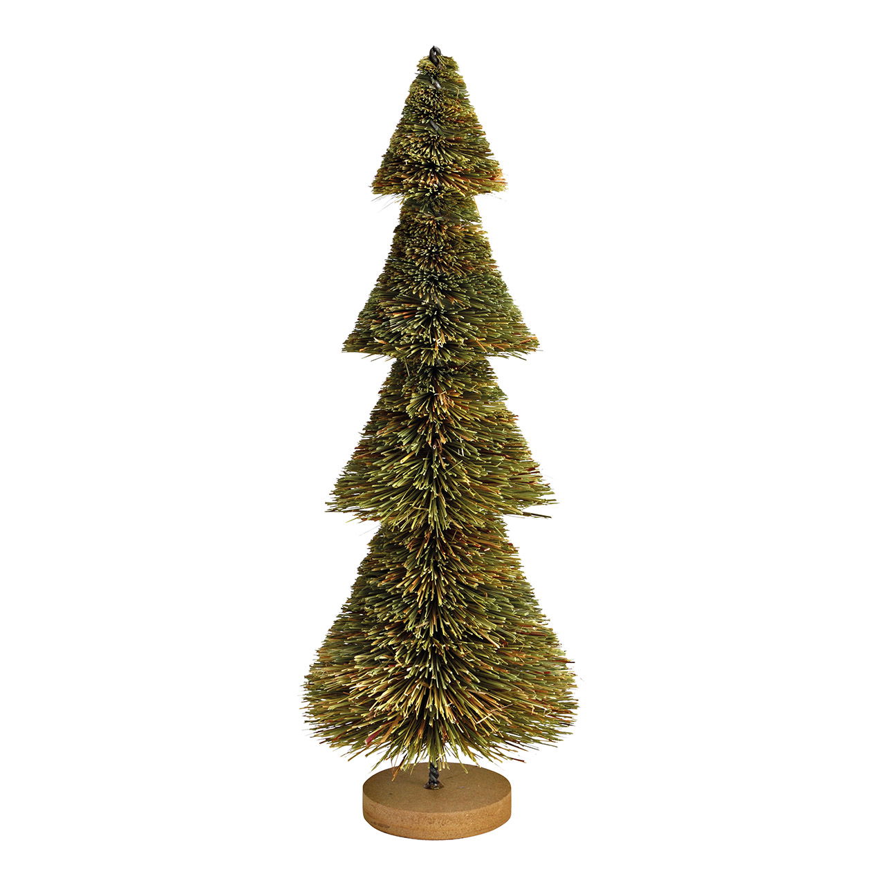 Sapin sur socle en bois vert (L/H/P) 14x41x14cm