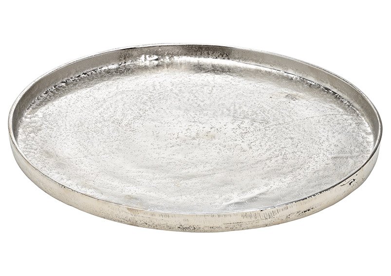 Plate of metal silver (W/H/D) 35x1,8x35cm