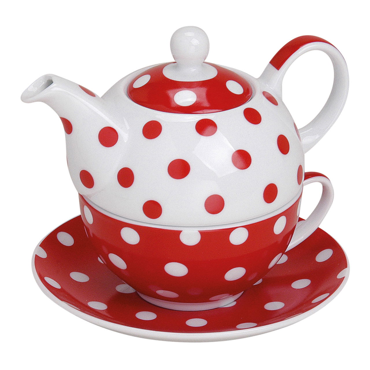 Teekannen-Set mit Tasse+Teller aus Porzellan, B15 x T14 cm Töpferei, Kochgeschirr, Topf, Teekanne