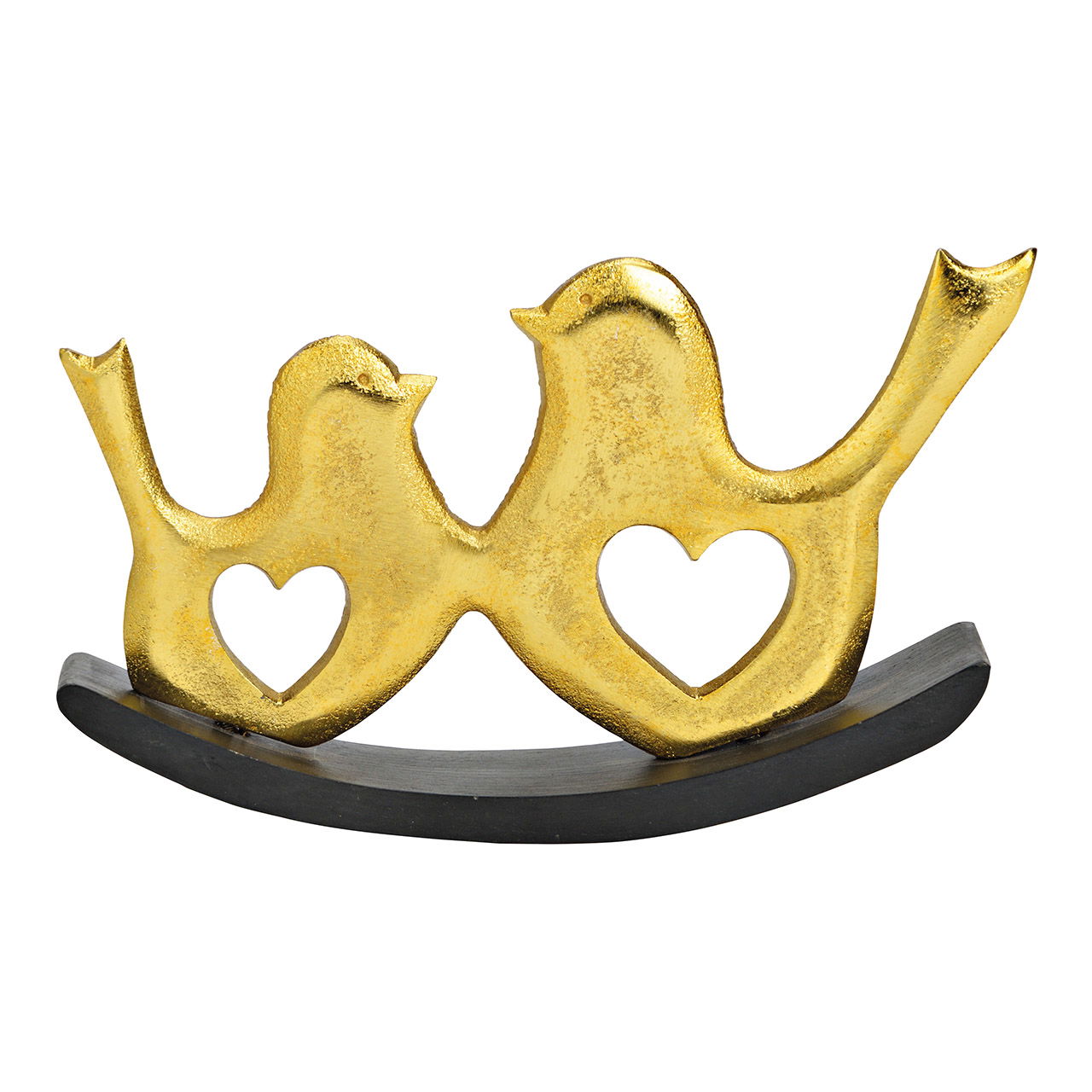 Display stand swing bird on mango wood base, made of gold metal (W/H/D) 19x12x3cm Display stand swing bird on mango wood base, made of gold metal (W/H/D) 19x12x3cm