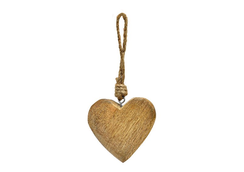 Hanger hart van natuurlijk mangohout (B/H/D) 8x8x2cm