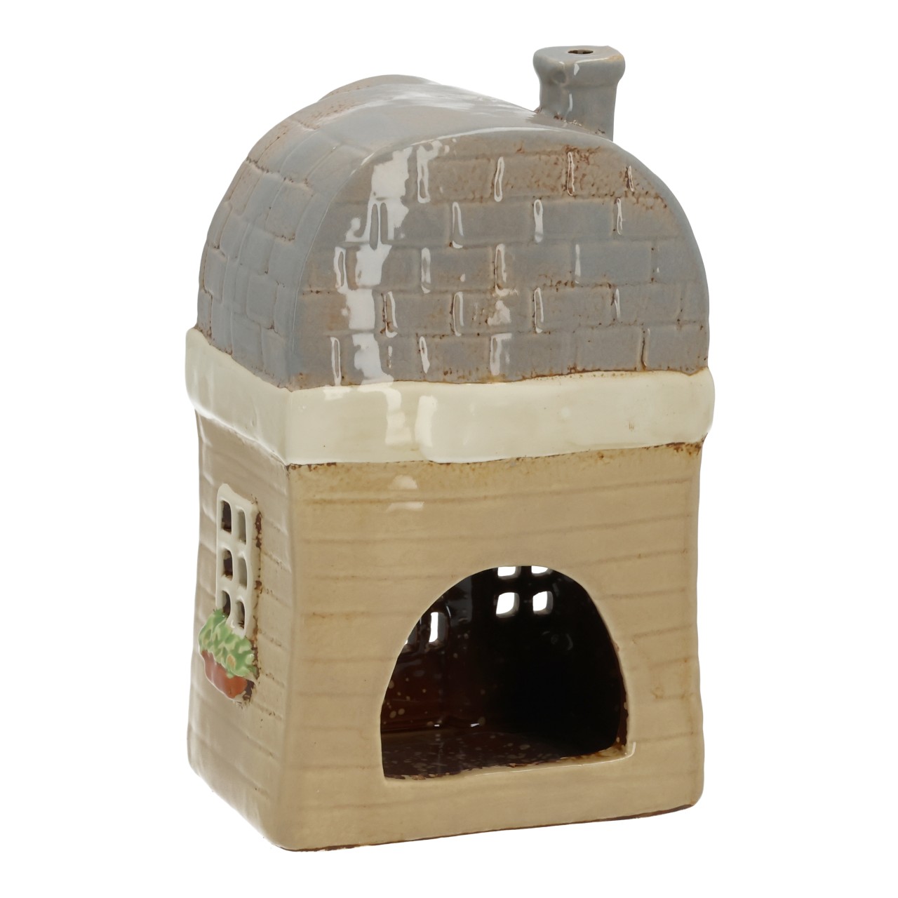 Kachelofen, Keramikkachel, Ziegelmuster, Miniaturofen, Kaminfigur