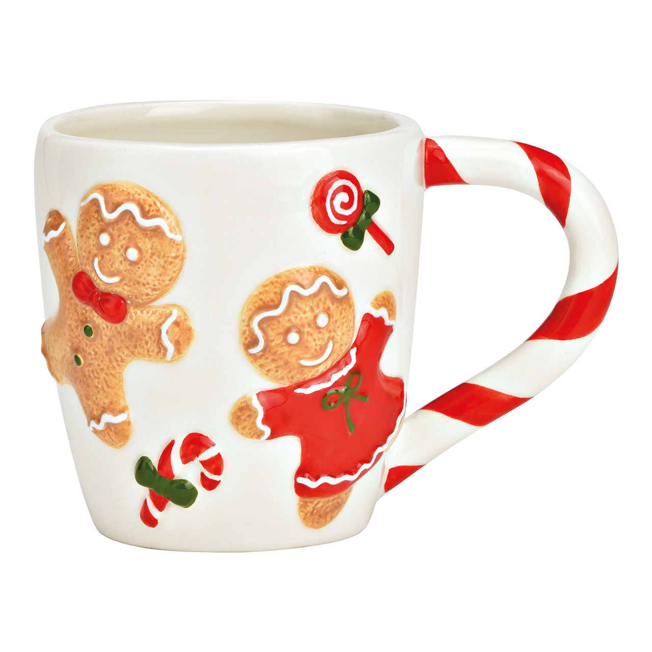 Mug gingerbread figure made of ceramic colorful (W/H/D) 14x10x9cm 320ml Pokal, Essen, Süßigkeiten