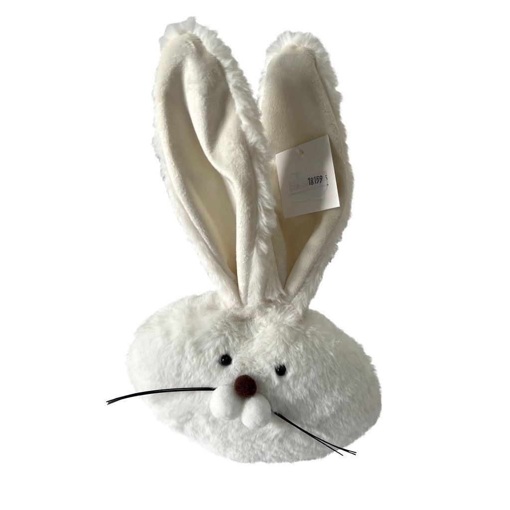 Cabeza de conejo, tela, 21x8x30cm, 1 pieza, blanco Plüsch, Spielzeug