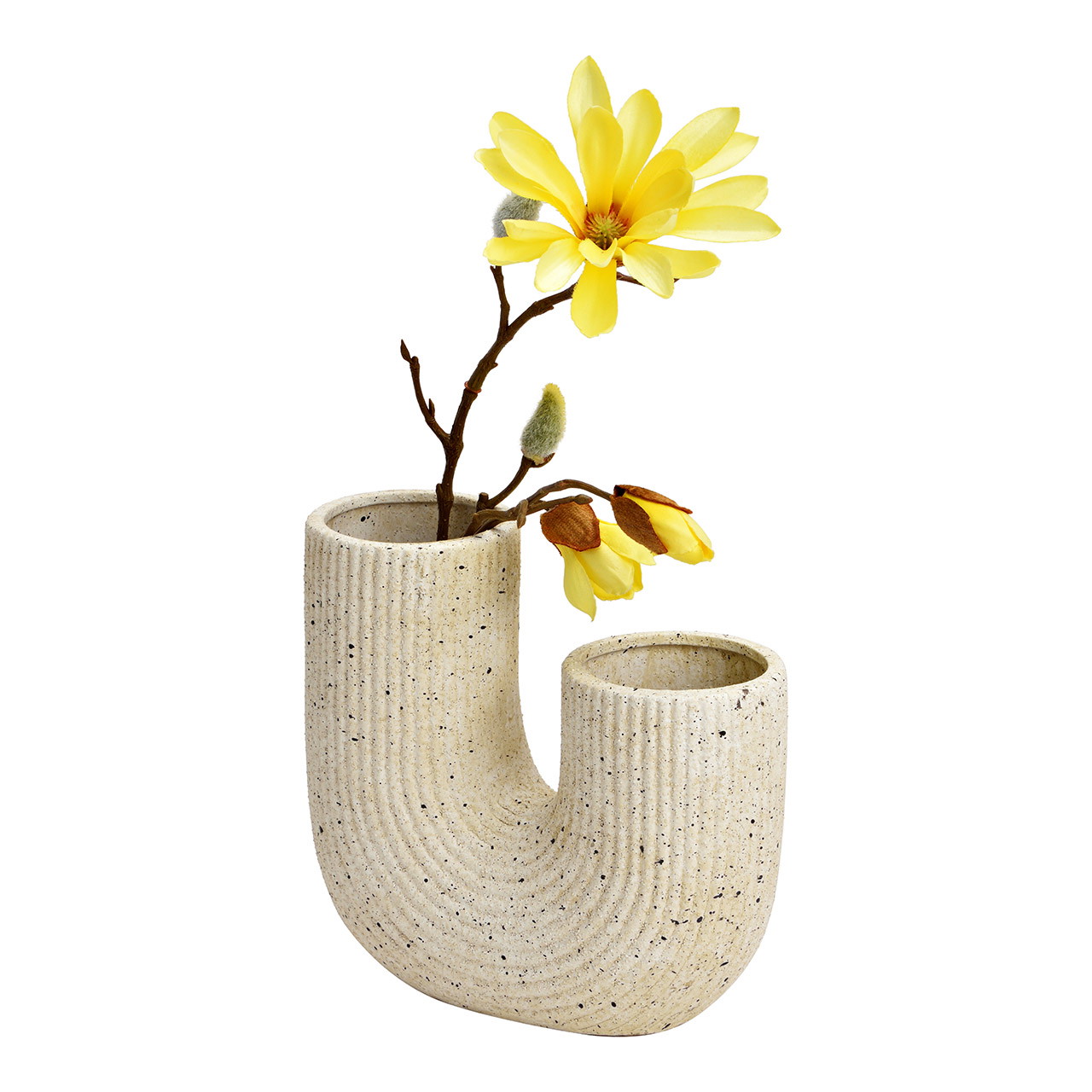 Vaso de cerâmica, branco (L/A/P) 18x17x8 cm Töpferei, Vase, Pflanze, Pflanze im Topf, Blumen-Arrangement