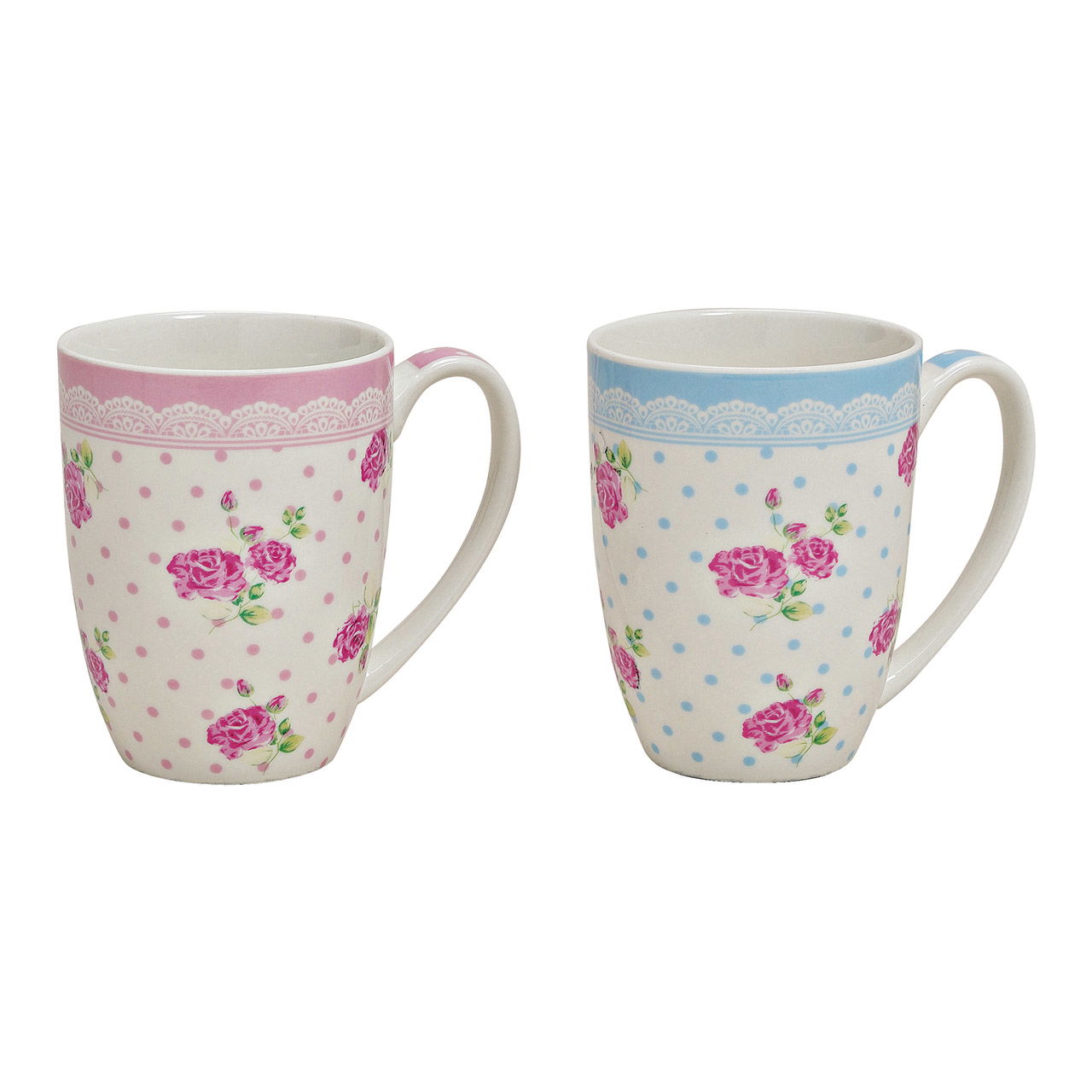 Rose porcelain mug, assorted, 10 cm, 300 ml