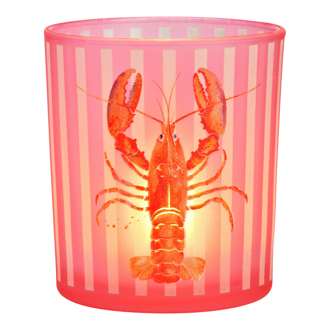 Lanterna marittima, decorazione aragosta in vetro, rosa/rosa (L/H/D) 9x10x9cm Essen, Meeresfrüchte, Tier, Hummer, Leben im Meer