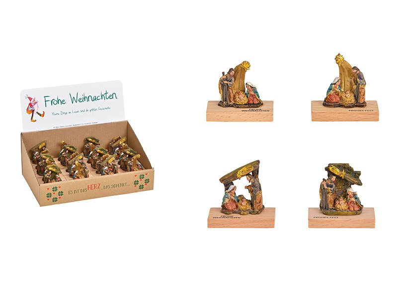 Nativity on wooden board from Poly Bunt 2-fold