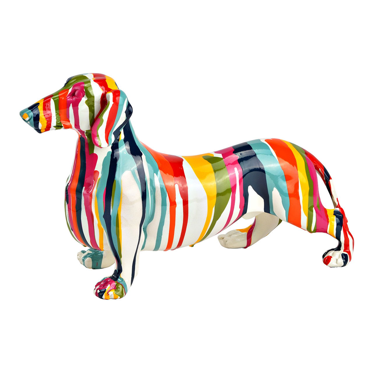 Figur Hund Dackel aus Poly, Bunt (B/H/T) 27x16x7cm