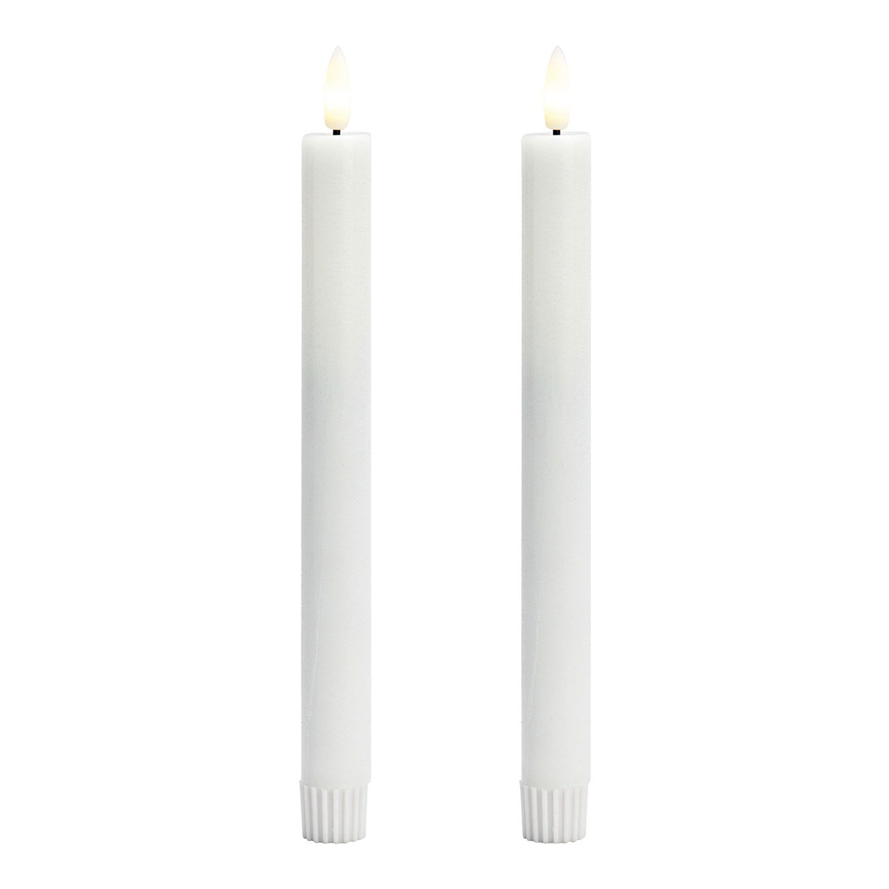 Juego de 2 velas LED, de cera blanca (A/A/D) 2x24x2cm funcionamiento con pilas 2xAA no incluidas