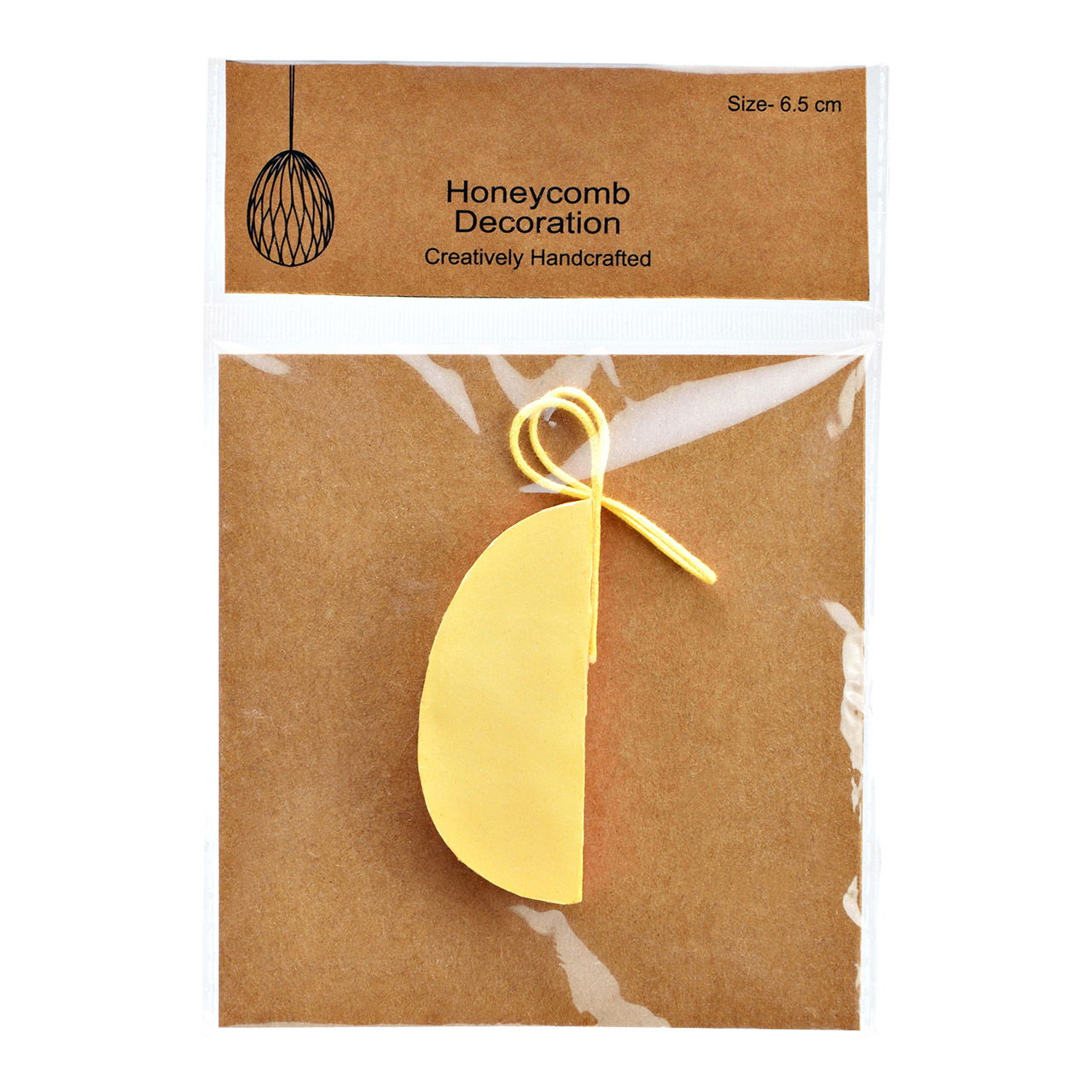 Honeycomb Easter egg hanger made of paper/cardboard yellow (W/H/D) 6x6x6cm