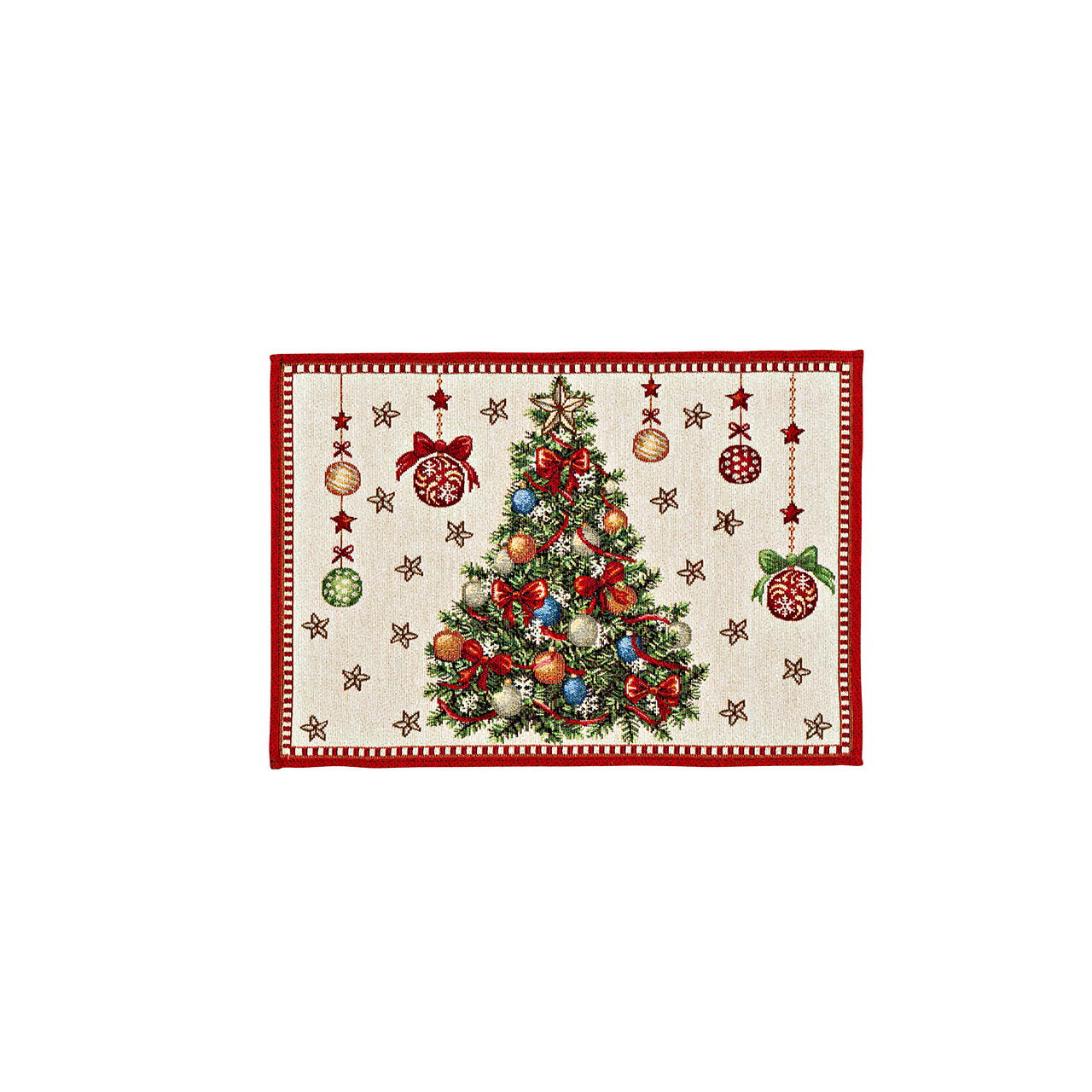 Tovaglietta decorativa per albero di Natale in tessuto, beige/rosso (L/H) 48x33cm