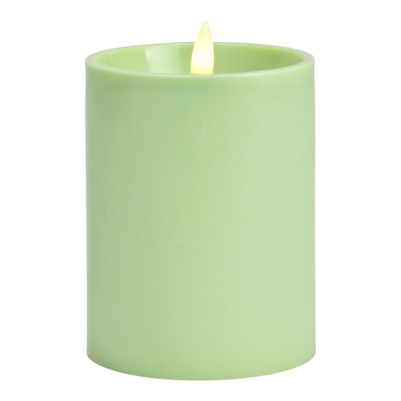 LED outdoor candle made of plastic with timer, green (W/H/D) 8x12x8cm, excluding 2xAA