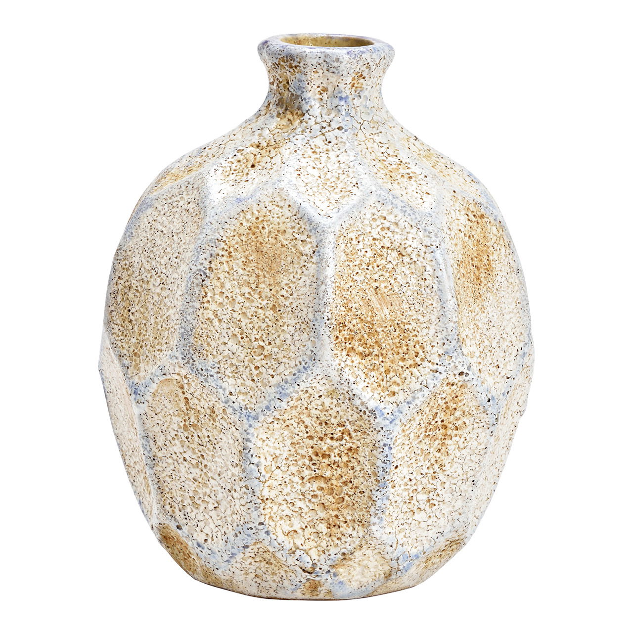 Cream ceramic vase (W/H/D) 17x21x17cm