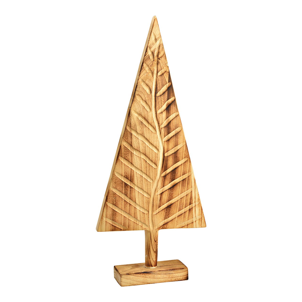 Soporte para árbol de Navidad de madera de paulownia marrón (An/Al/Fr) 39x90x12cm