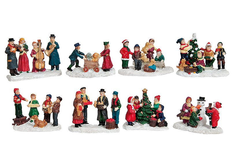 Figuras navideñas en miniatura de poli, surtidas, 7 cm