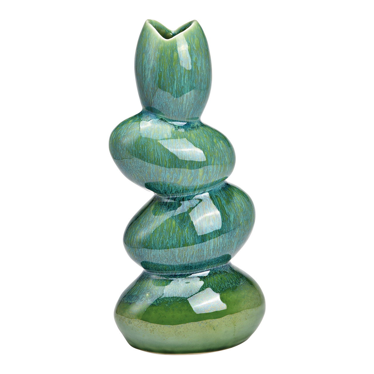 Porcelain vase green (W/H/D) 13x28x9cm