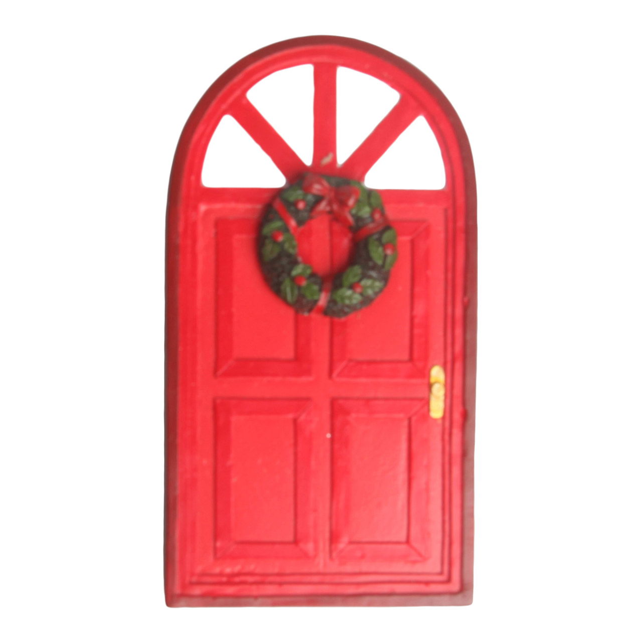 Wichteltür mit Türkranz aus Poly, Rot (B/H/T) 8x15x1cm Wichteltür mit Türkranz aus Poly, Rot (B/H/T) 8x15x1cm