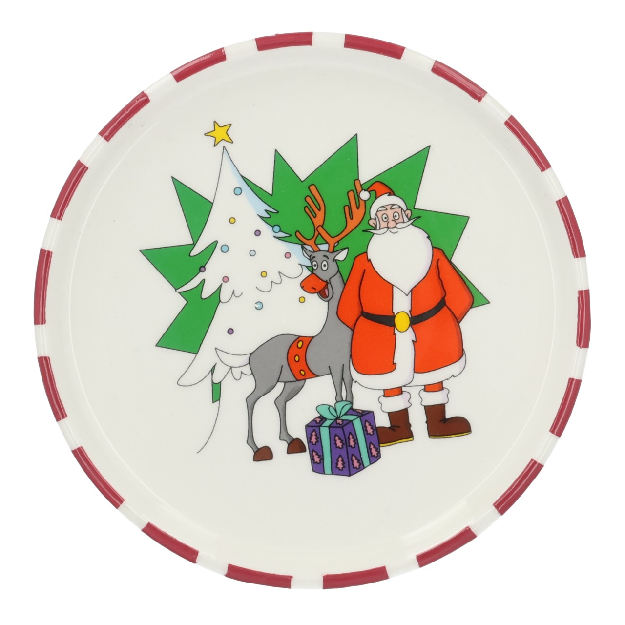 Teller, Weihnachten, Weihnachtsmann, Rentier, Geschenk
