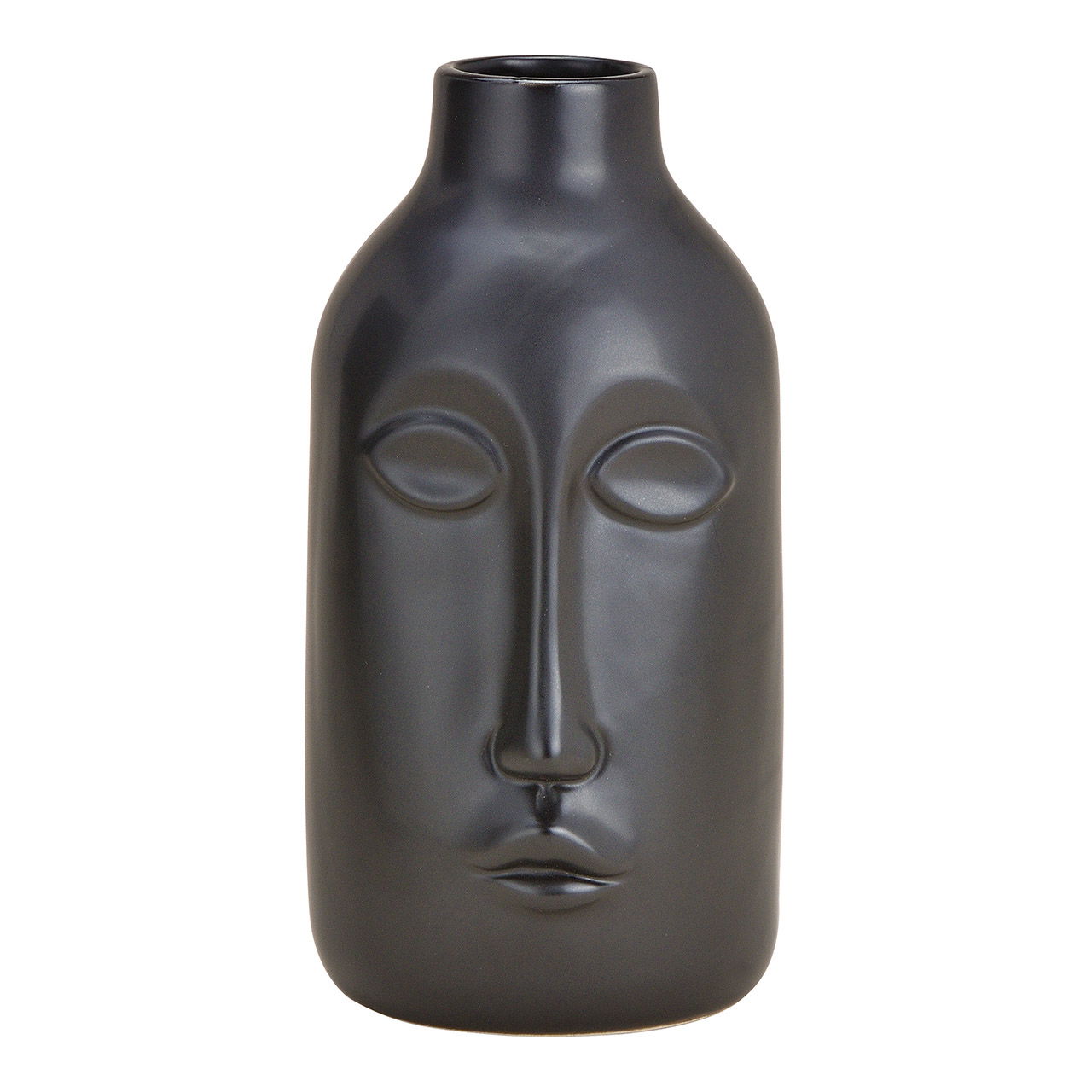 Vase visage en céramique Noir (L/H/P) 10x20x11cm