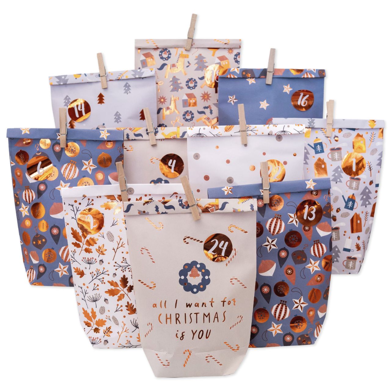 Advent calendar, Weihnachtskalender, Bag, Paper bag, Seasonal gift