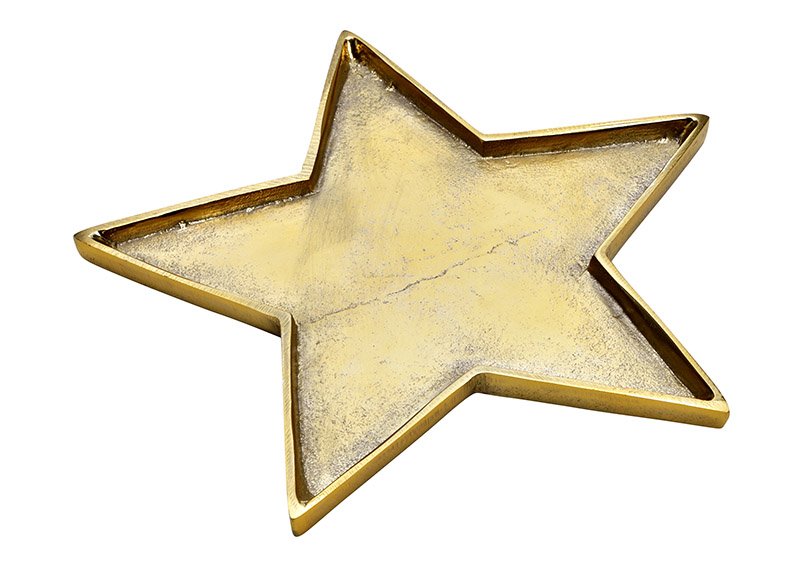 Piatto stella, metallo oro (c/h/d) 26x1,5x25cm