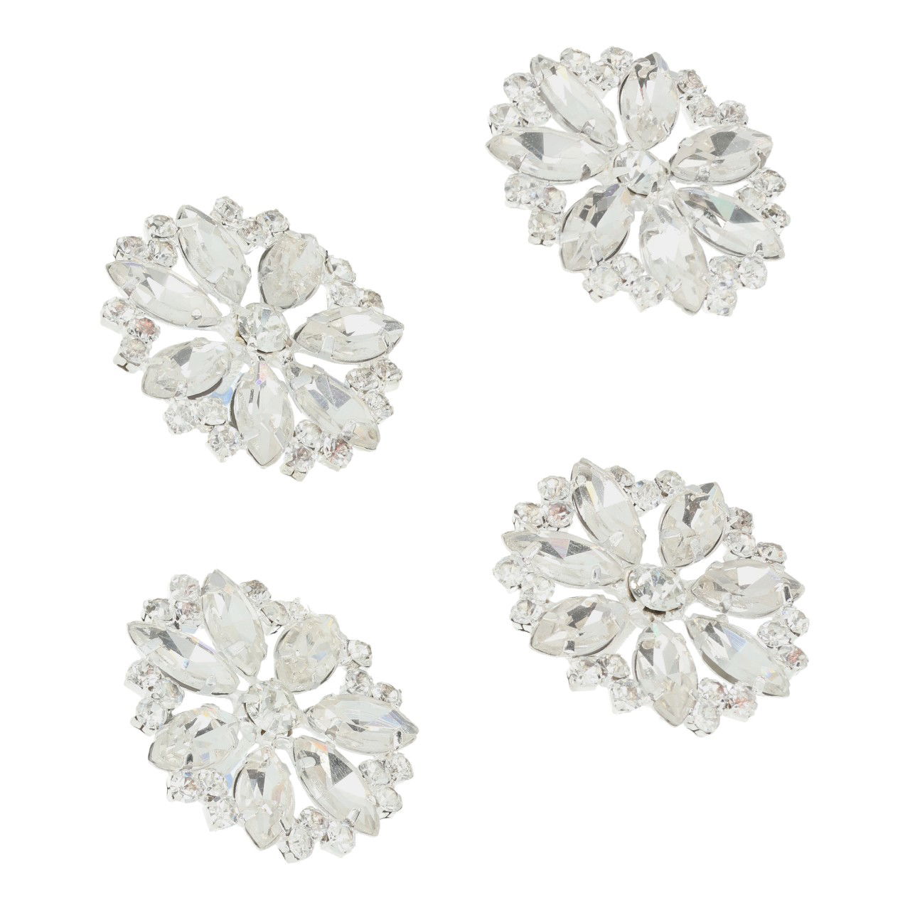 Fiche de bougie Flocon de neige en acrylique/métal argenté Set de 4 (L/H/P) 4x4x0.5cm Zubehor, Ohrring, Schmuck, Diamant, Edelstein